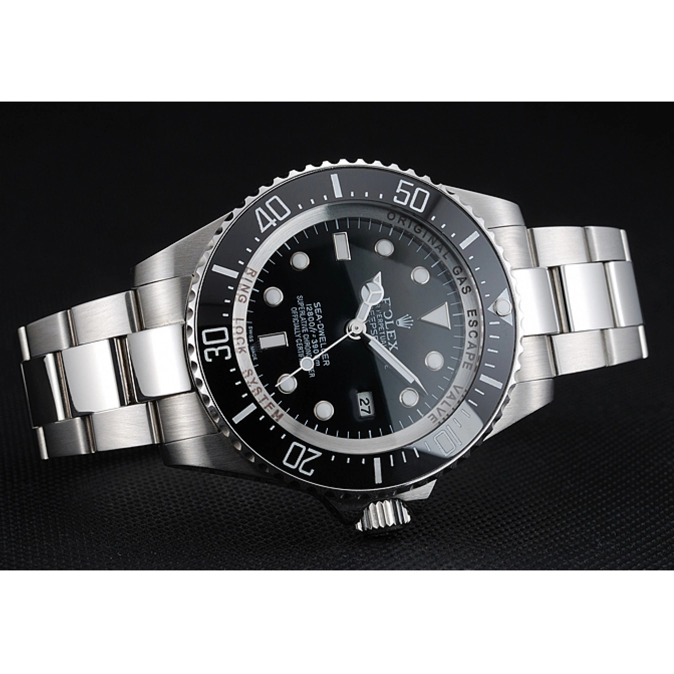 Best AAA Replica Sites Steel Sky Stainless Rolex Dweller Watch Black Dial Bracelet 0723